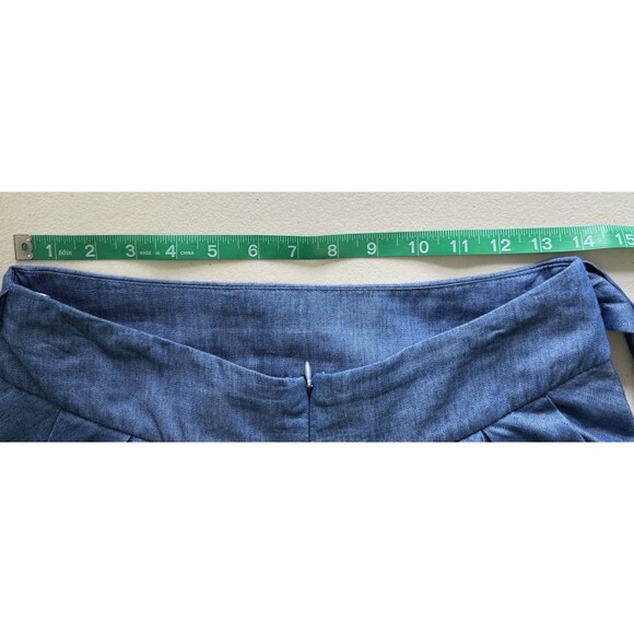 Boho Chambray Maxi Skirt High Low Hem Full Flowing Romantic Bow Tie Waist M NWT - Picture 8 of 9